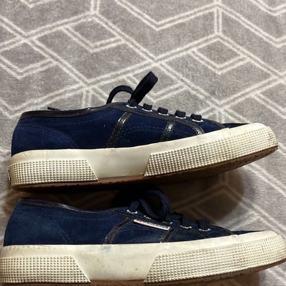 Superga Navy Blue and White Suede Cotu Sneaker Sz 6 / 36 - Picture 3 of 6